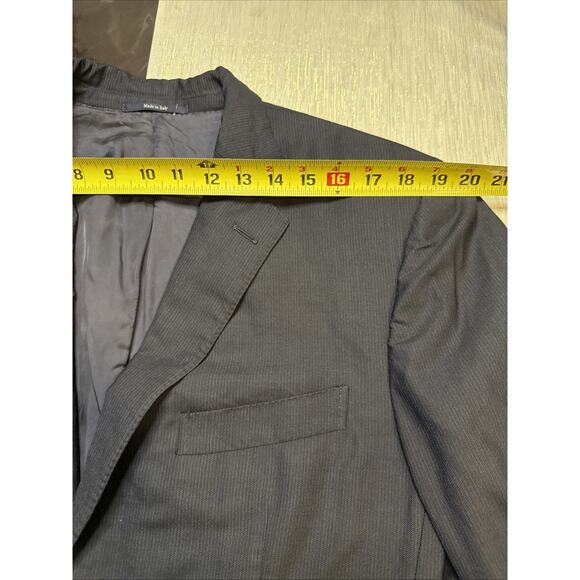 Ermenegildo Zegna 44R Blazer Sport Coat Black Pinstripe Wool Men 2 Button Italy - Picture 7 of 16